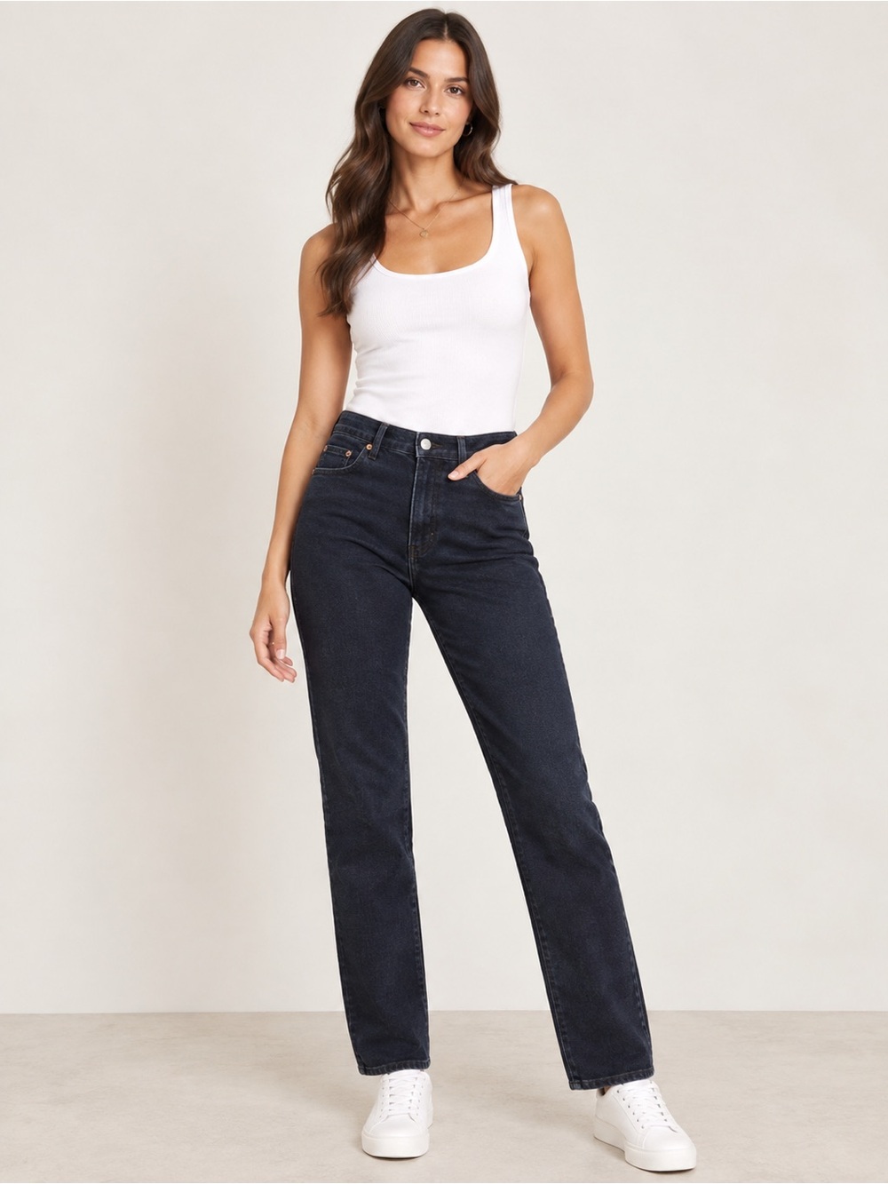 NWT Zara The 90's Slim with Split Hem Jeans Black Size 2 (EUR 34)